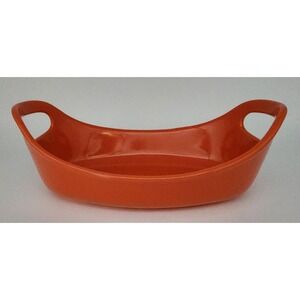 Rachael Ray 1.25 Quart Orange Oval Casserole Dish Baking Pan with Handles